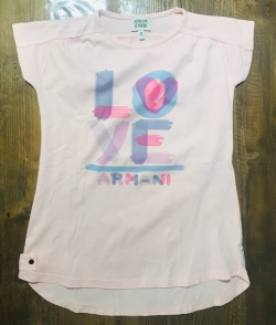 Maglietta lunga MC rosa Love 6-7a Armani