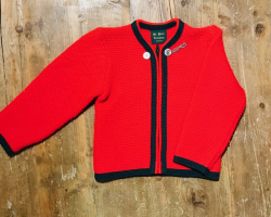 Cardigan lana zip rosso vtirolese 3a St.Peter (inverno)