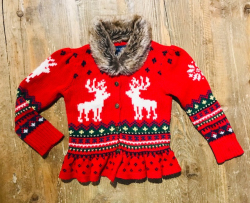Cardigan lana bott colo pelo rosso renne 3a R.Lauren (inverno)
