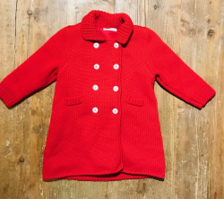 Cappotto lana rosso 12-18m Canetta