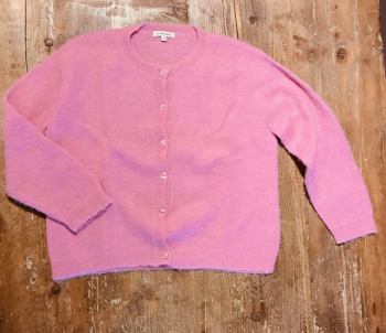 Cardigan lana bott rosa 10a Caramel