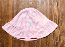 Cappellino a barchetta quadretti rosa R.Lauren