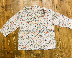 Camicia ML fanta fiori bia-color 3-6m Rosalba