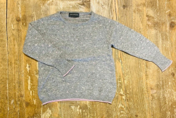 Girocollo lana grigio pois rosa 18-24m Annamaria